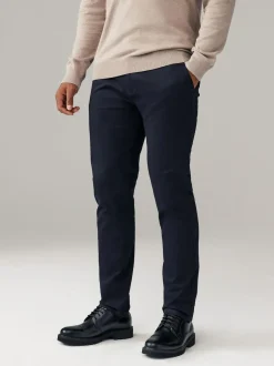 Next Slim Fit Stretch Chino Trousers 2 Pack Navy Blue/Stone Sale