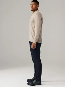 Next Slim Fit Stretch Chino Trousers 2 Pack Navy Blue/Stone Sale