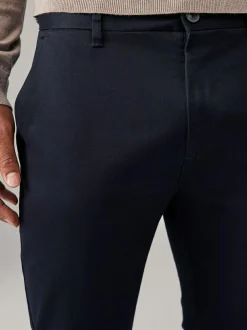 Next Slim Fit Stretch Chino Trousers 2 Pack Navy Blue/Stone Sale