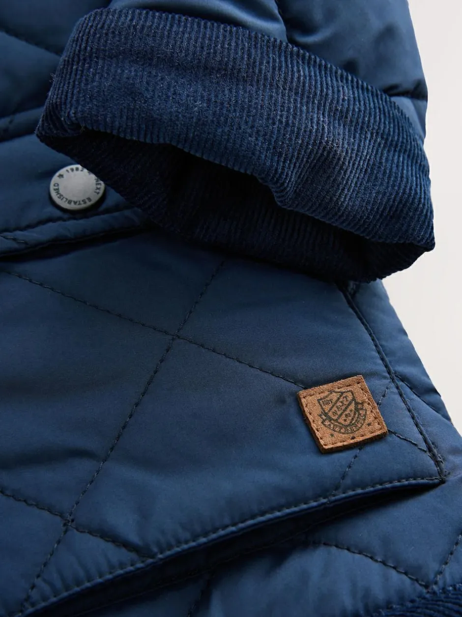 Next Borg Lined Quilted Coat (3mths-7yrs) Navy Best