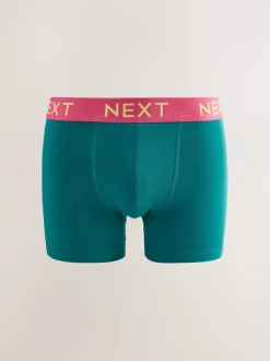 Next 10 pack Cotton Rich Trunk Boxers Navy Bright Purple/ Orange Waistbands Online