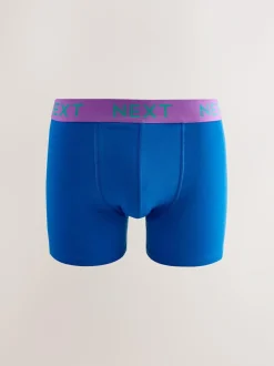 Next 10 pack Cotton Rich Trunk Boxers Navy Bright Purple/ Orange Waistbands Online
