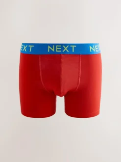 Next 10 pack Cotton Rich Trunk Boxers Navy Bright Purple/ Orange Waistbands Online