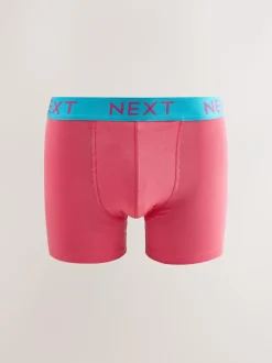 Next 10 pack Cotton Rich Trunk Boxers Navy Bright Purple/ Orange Waistbands Online