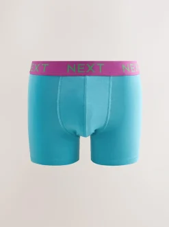 Next 10 pack Cotton Rich Trunk Boxers Navy Bright Purple/ Orange Waistbands Online