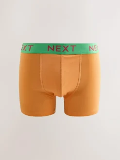 Next 10 pack Cotton Rich Trunk Boxers Navy Bright Purple/ Orange Waistbands Online
