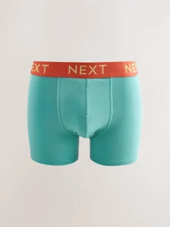 Next 10 pack Cotton Rich Trunk Boxers Navy Bright Purple/ Orange Waistbands Online