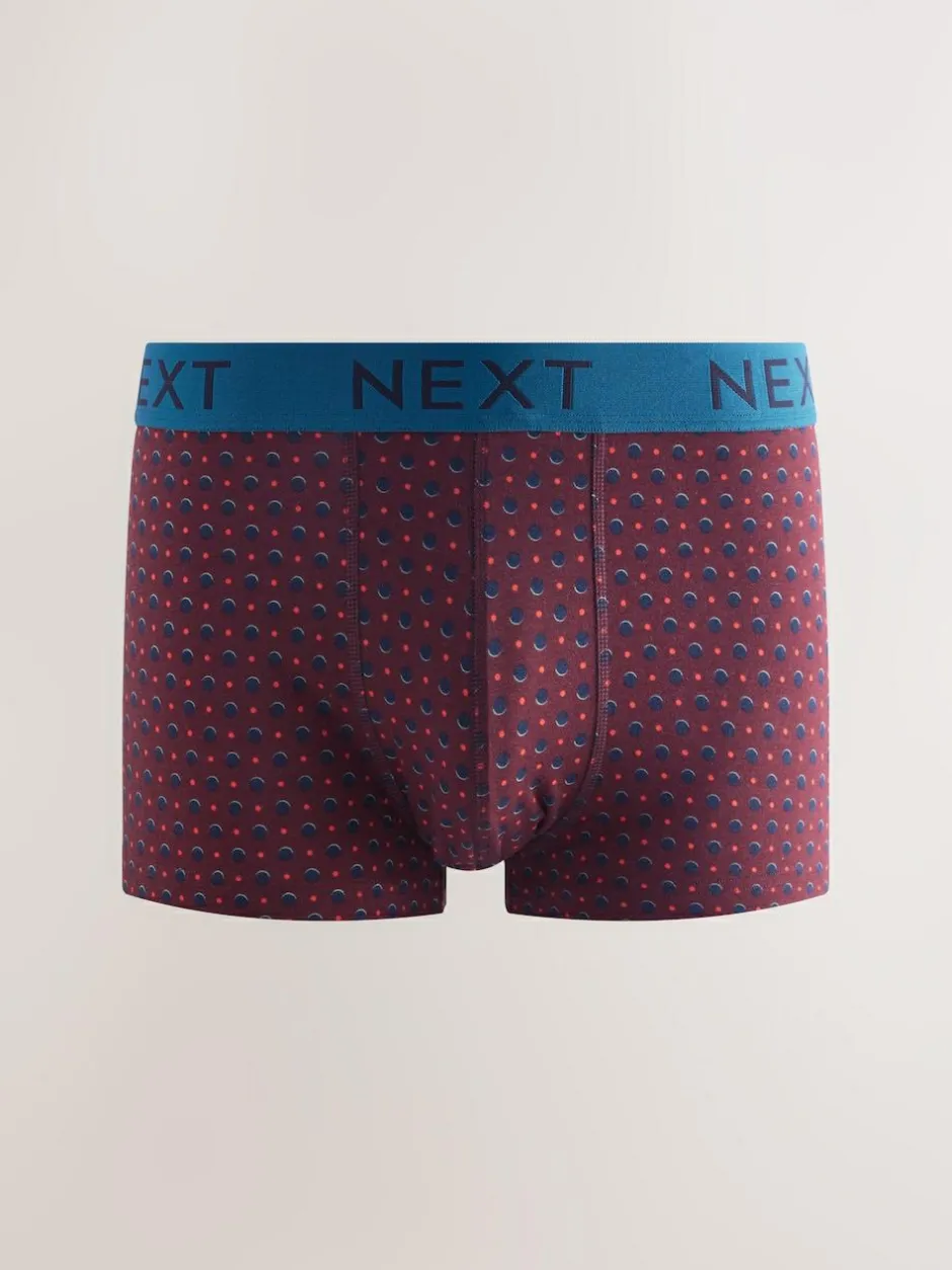 Next Navy/ Burgundy Red Spot Stripe 8 pack Hipster Boxers 5 Pack Sale