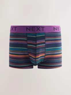 Next Navy/ Burgundy Red Spot Stripe 8 pack Hipster Boxers 5 Pack Sale