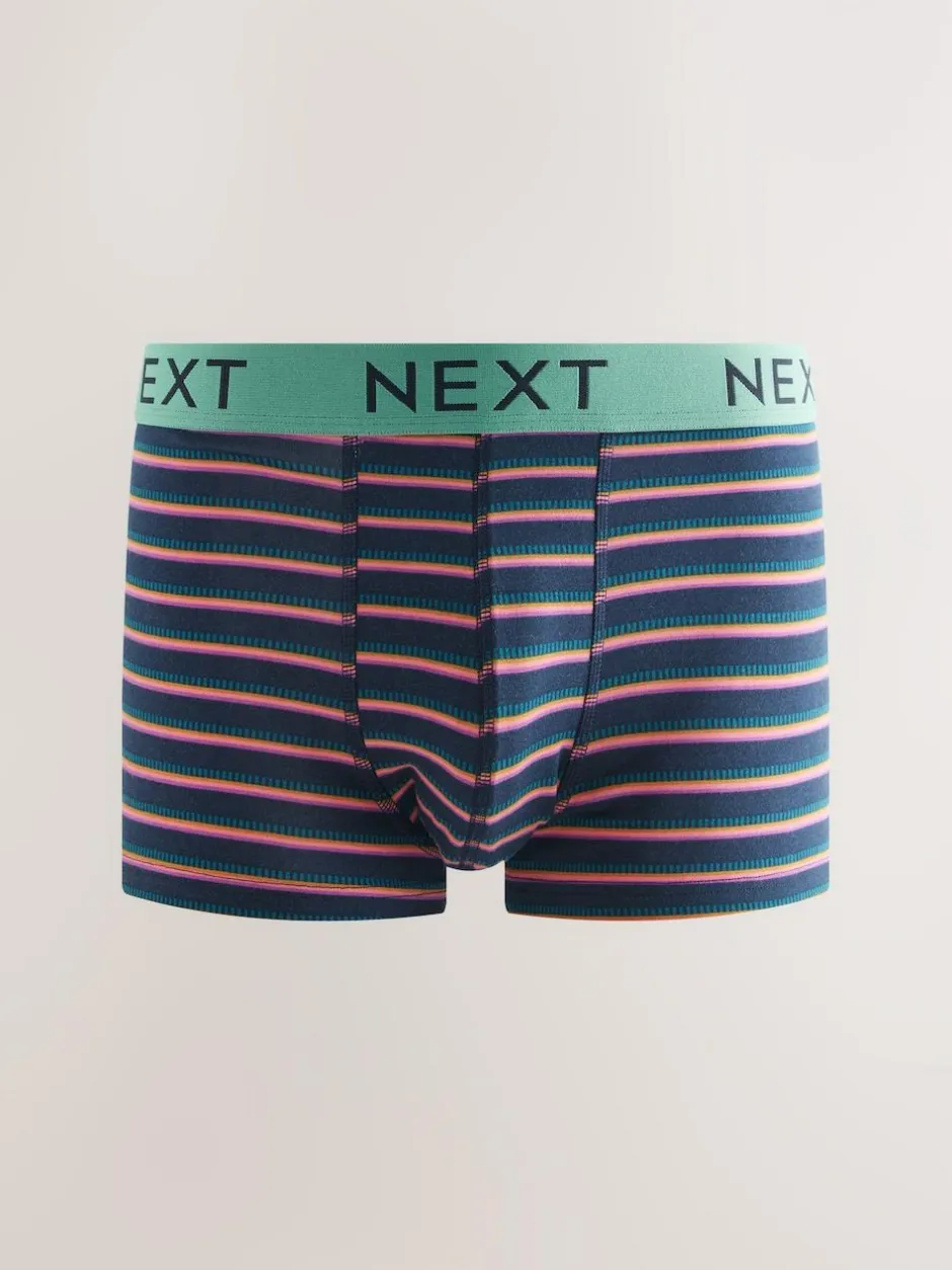 Next Navy/ Burgundy Red Spot Stripe 8 pack Hipster Boxers 5 Pack Sale