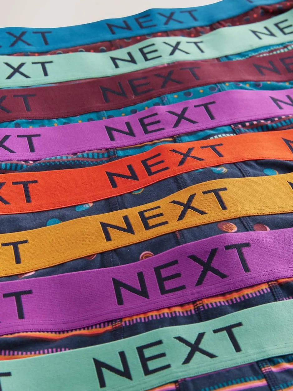 Next Navy/ Burgundy Red Spot Stripe 8 pack Hipster Boxers 5 Pack Sale