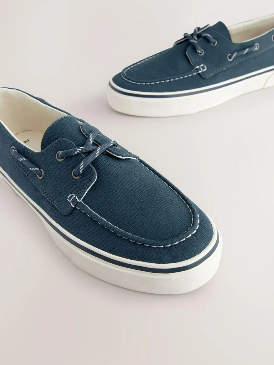 Next Navy Canvas Boat Shoes Clearance