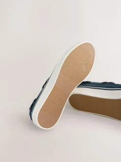 Next Navy Canvas Boat Shoes Clearance