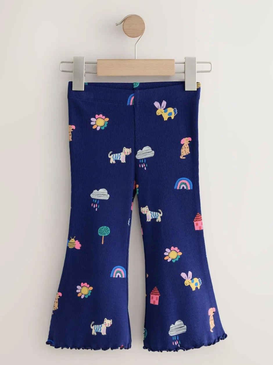 Next Navy Cats & Dogs Ribbed Flare Leggings (3mths-7yrs) Discount