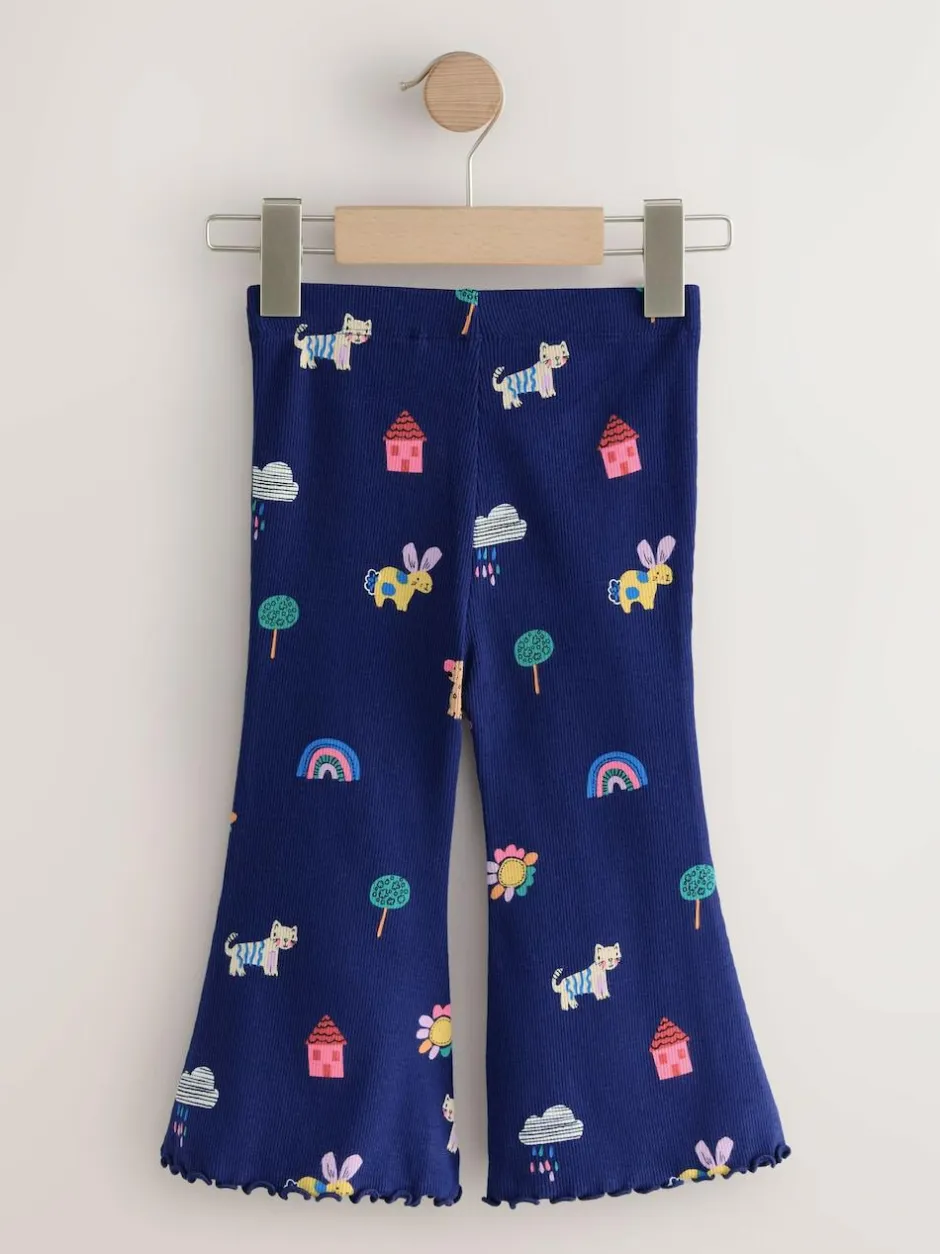 Next Navy Cats & Dogs Ribbed Flare Leggings (3mths-7yrs) Discount