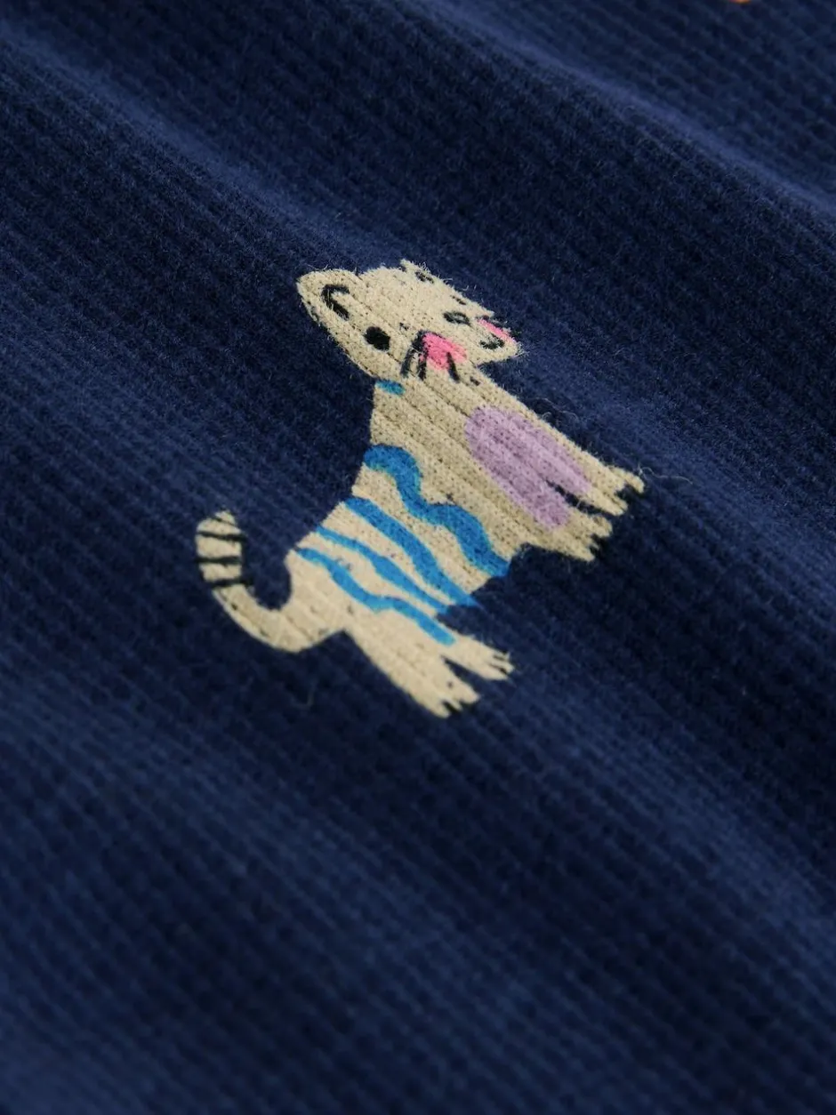 Next Navy Cats & Dogs Ribbed Flare Leggings (3mths-7yrs) Discount