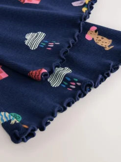 Next Navy Cats & Dogs Ribbed Flare Leggings (3mths-7yrs) Discount