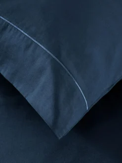 Next Navy Collection Luxe 300 Thread Count 100% Cotton Sateen Satin Stitch Luxury Duvet Cover And Pillowcase Set Hot