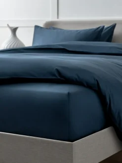 Next Navy Collection Luxe 400 Thread Count Egyptian Deep Fitted Cotton Sateen Sheet Hot