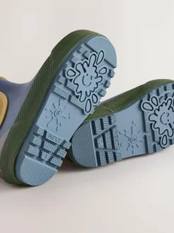 Next Navy Colourblock Warm Lined Ankle Wellies Outlet