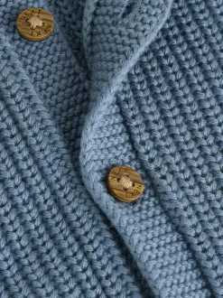 Next Navy Dinosaur Print Embroidered Baby Knitted Hooded Cardigan (0mths-2yrs) Clearance