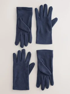 Next Fleece Gloves 2 Pack Navy Best