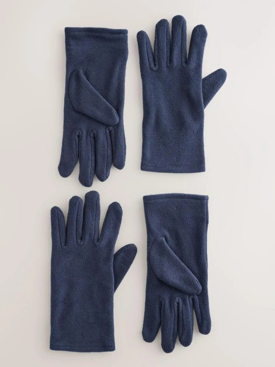 Next Fleece Gloves 2 Pack Navy Best