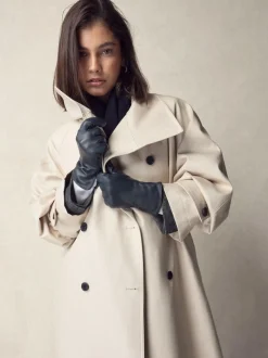 Next Navy Leather Gloves Discount