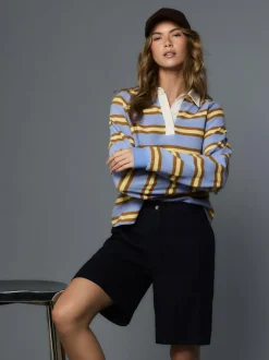Next Linen Blend Knee Shorts Navy Best