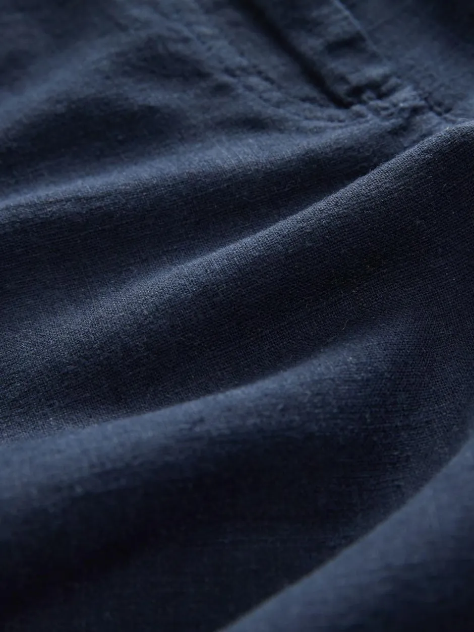 Next Linen Blend Knee Shorts Navy Best