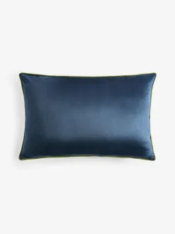 Next Navy Matte Velvet Contrast Pipe 40 x 59cm Cushion Clearance