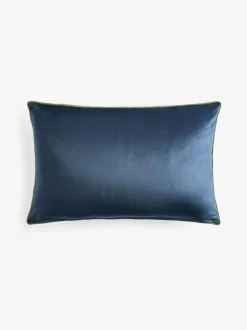 Next Navy Matte Velvet Contrast Pipe 40 x 59cm Cushion Clearance