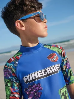 Next Navy Minecraft Rash Vest (3-16yrs) Discount