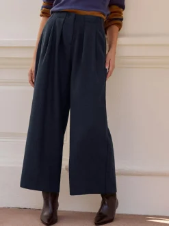 Next N. Premium Herringbone Culottes With Wool Navy Clearance
