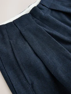 Next N. Premium Herringbone Culottes With Wool Navy Clearance
