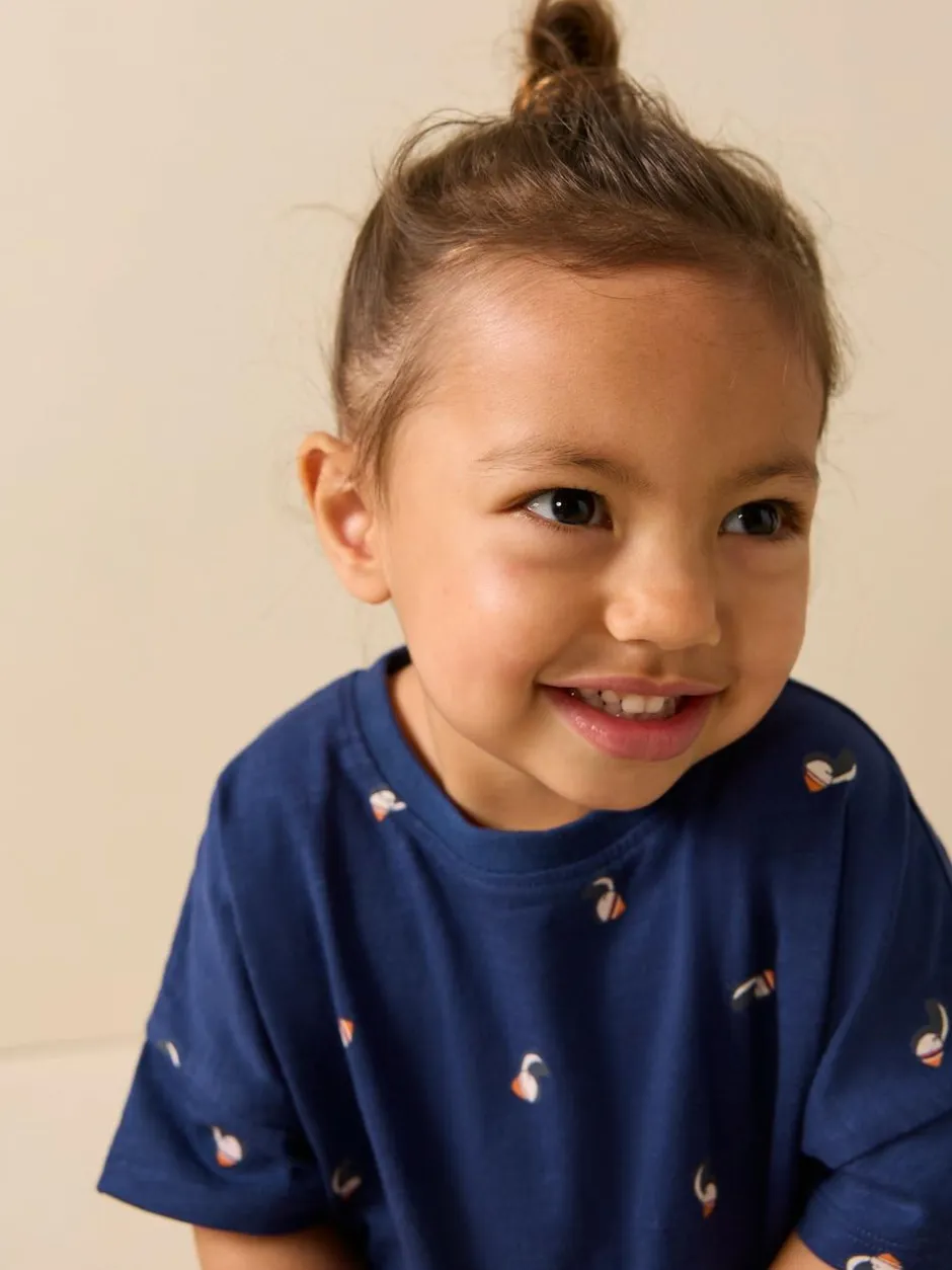 Next Navy Puffin Short Sleeve Peplum T-Shirt (3mths-7yrs) Hot