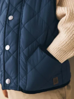 Next Navy Quilted Gilet (3mths-7yrs) New