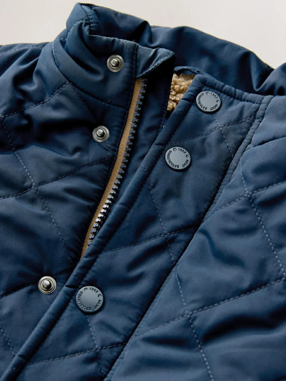 Next Navy Quilted Gilet (3mths-7yrs) New