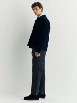 Next Regular Tapered Fit Pleated Stretch Chinos Trousers With Elasticated Waist Navy Hot