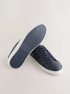 Next Side Stripe Smart Casual Trainers Navy Online