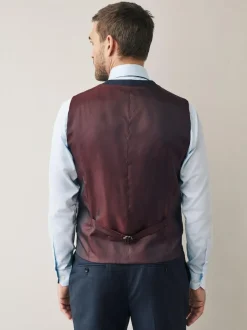 Next Signature Cerutti !00% Italian Wool Suit Waistcoat Navy Clearance