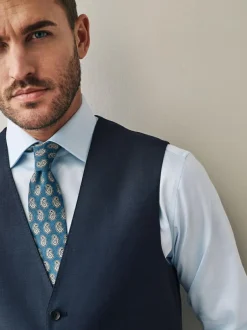 Next Signature Cerutti !00% Italian Wool Suit Waistcoat Navy Clearance