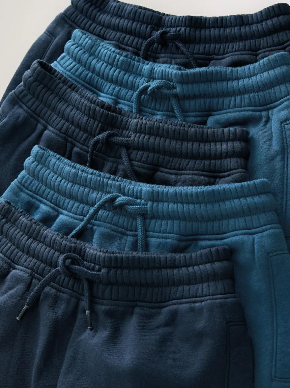 Next Slim Fit Basic Joggers 5 Pack (3-16yrs) Navy Online