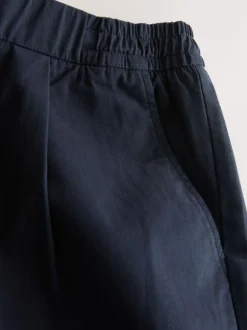 Next Slim Fit Pleated Stretch Chinos Trousers With Elasticated Waist Navy Best