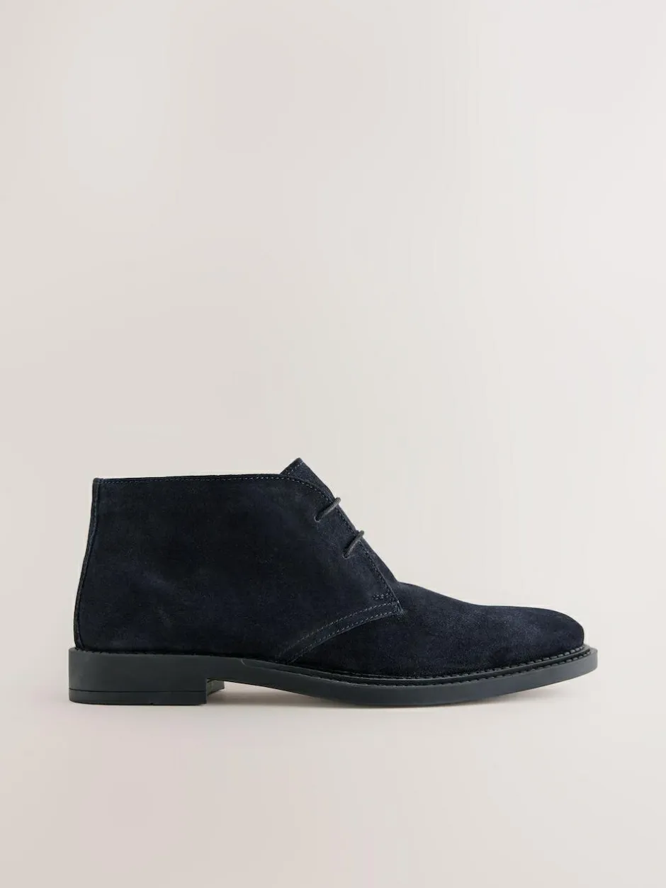 Next Smart Suede Chukka Boots Navy Online