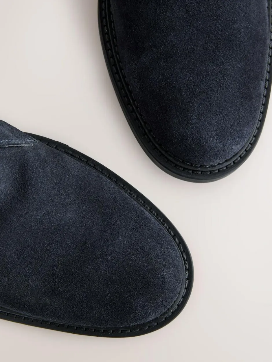 Next Smart Suede Chukka Boots Navy Online