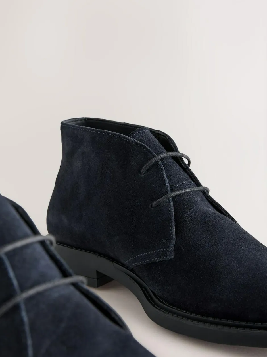 Next Smart Suede Chukka Boots Navy Online