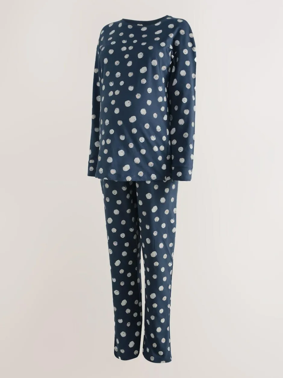 Next Navy Spot Maternity Long Sleeve Pyjamas Best
