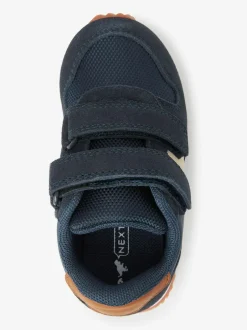 Next Navy Standard Fit (F) Double Strap Trainers Discount