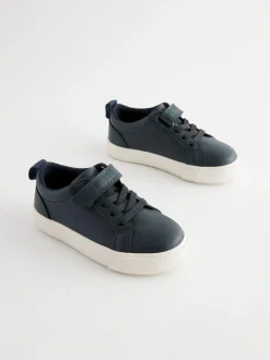 Next Standard Fit (F) Touch Fastening Elastic Lace Trainers Navy